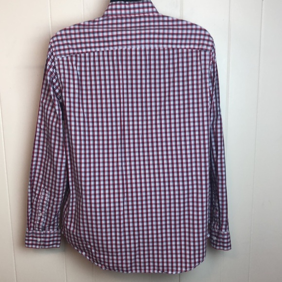 Timberland Sz L Large Long Sleeve Buttondown Shirt Plaid Red - Picture 3 of 6